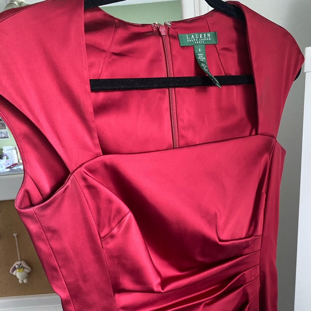 Red Ralph Lauren midi cocktail dress